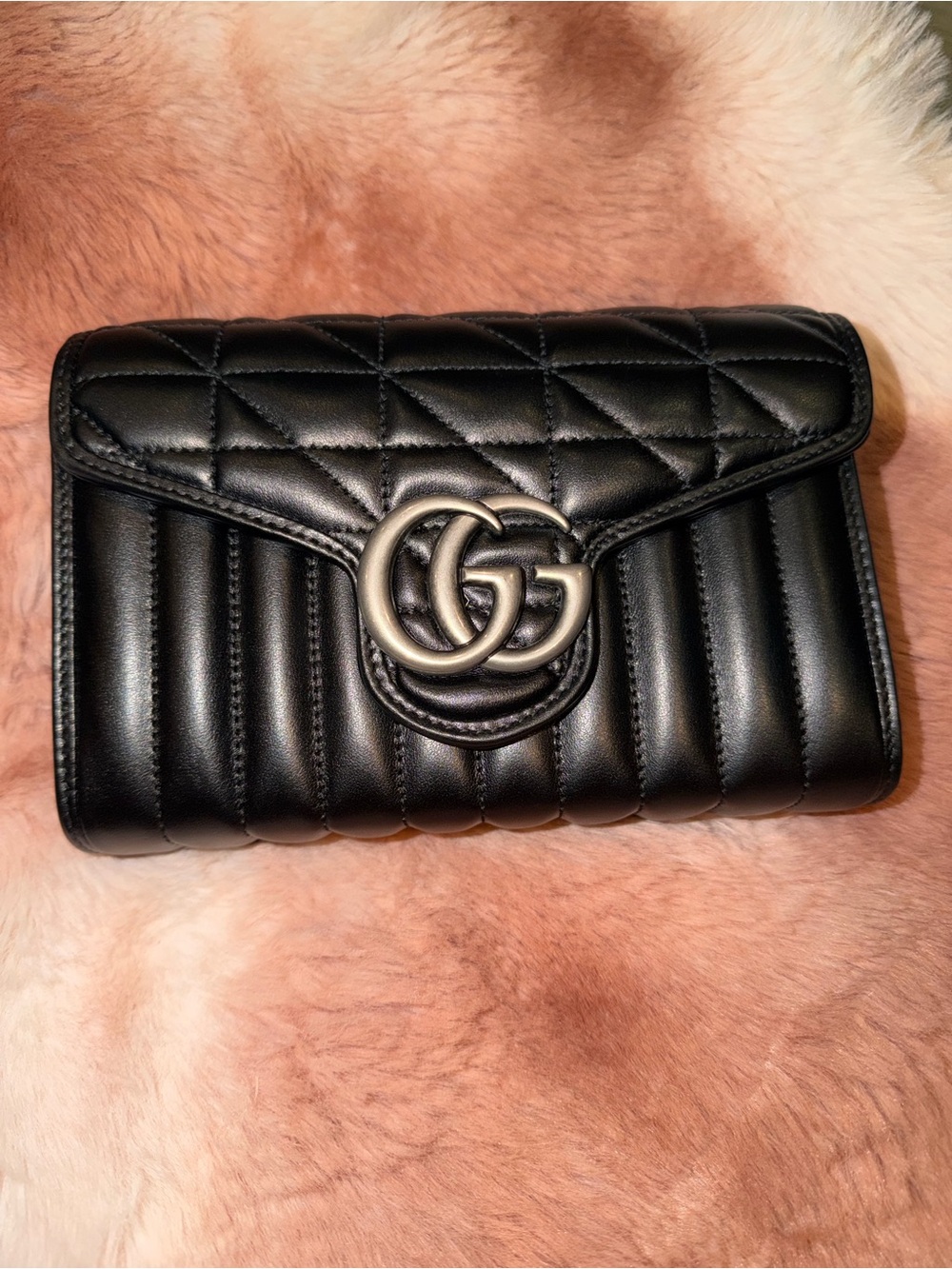 Gucci Black Quilted GG Marmont Mini Shoulder Bag